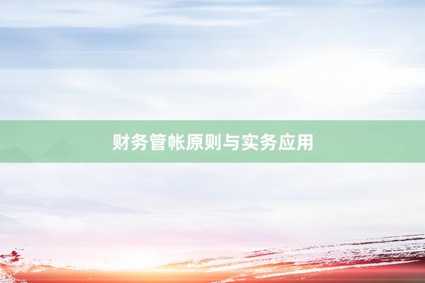财务管帐原则与实务应用